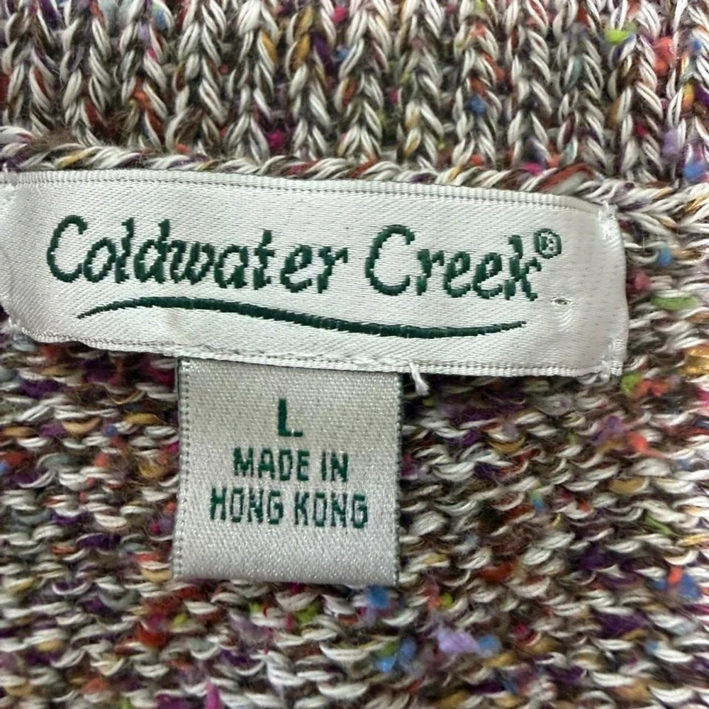 Coldwater Creek Confetti Knit Cardigan Sweater L • Cottagecore Grandma Core